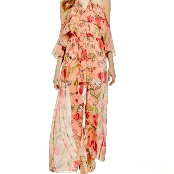 Gianni Bini Romantic Wedding Guest Ready Floral Blossom Maxi Airy Romper Size XS - Picture 2 of 12